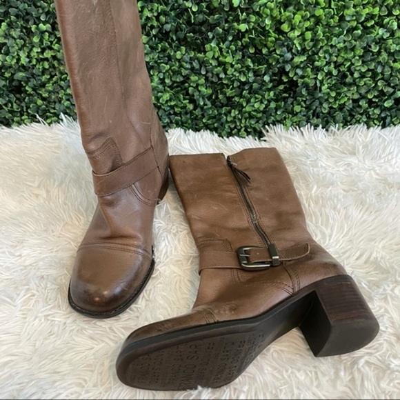 90’s Franco Sarto Brown Square Toe Boots - Picture 4 of 11